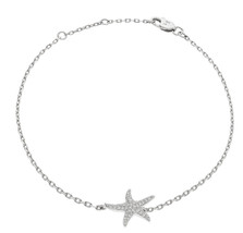 18K White Gold Star Fish  Diamond Bracelet 0.25 cts - £703.60 GBP