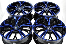 New DDR R25 17x7 5x100/114.3 40mm Offset Black Blue 17" Wheels Rims (Set... - $749.00