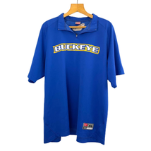 Nike Fit Dry Team Buckeye Zip Up Blue Activewear Shirt Short Sleeve Polo Men&#39;s - £10.61 GBP