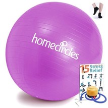 Exercise Stability Ball 65cm Anti-Burst Purple With Pump &amp; Grip Socks - £20.87 GBP