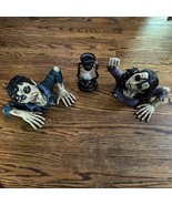 Rare Large Zombie Vampire Couple Ground Breaker Statues Plus Lantern - $128.70