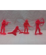 Lot Of (4) Vintage 1960s Cowboys And Indians Toy Soldiers 2 1/2&quot; - 3&quot; - $13.85