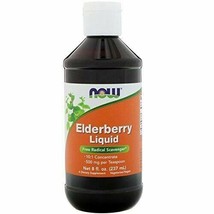 NEW NOW Elderberry Liquid Concentrate Vegan Wheat Free Supplement 8 fl oz - £14.76 GBP
