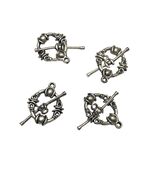 Antique Silver Round Toggle Clasp T-Bar Connectors Jewelry Findings - $9.89