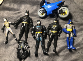 Batman Figure Mixed Lot Vintage Super Hero Set Cake Topper Poseable Cat Woman - £58.59 GBP