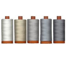 Aurifil 50wt Thread, Large 1422 Yard Spools (5 Spools, White, Beige, 3 G... - $64.99