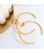 18k Gold Plated Wire Knot Bangle Bracelet, Cuff Bracelet, Adjustable Bra... - $19.92