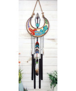 Southwest Tribal Indian Boho Chic Gecko Lizard Moon Arrow Feather Wind C... - $42.99
