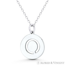 Initial Letter &quot;O&quot; Cutout 20x15mm Round Disc 925 Sterling Silver Charm / Pendant - £13.49 GBP+