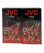 JVC High Performances VHS Tape Lot of 2 T-120 SX 6 Hrs New In Package - $9.50