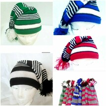 Igbo Nigerian Traditional War Dance Hat Cap. Ohafia Men&#39;s Knitted Stripp... - $32.99+