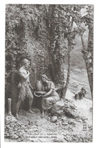 The Wolf and The Lamb D Mastroianni Signed Sculptogravure A Noyer Postcard 1912 - $6.99