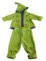 Banana Soup Baby 6-9 Months 2 pc Green Fleece Hoodie &amp; Pants Outfit Monk... - $7.42