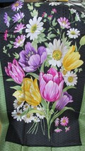 &quot;&quot;LARGE, BRIGHT, FLORAL FABRIC PANEL - WALL HANGING - QUILT TOP&quot;&quot; - WITH... - £14.82 GBP
