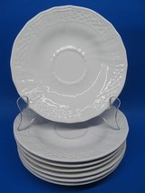 Mikasa Renaissance White Set Of 7 White 6 3/8&quot; Saucer Plates VGC - $29.00