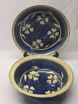 Vintage HAND THROWN Glazed Painted Clay Pottery MATCHED Bowl &amp; Dish - SI... - $771.07 MXN