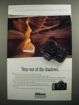 1991 Nikon F-801s and F-601 Cameras Ad - Step out of the shadows - £14.65 GBP