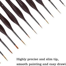 Set of 12pcs Micro Detail Thin Point Painting Brush Professional Miniature-
s... - £24.75 GBP