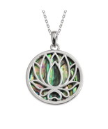 Tide Jewellery inlaid Paua shell Waterlily/Lotus flower pendant Boxed - £20.16 GBP