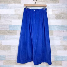 Talbots Vintage Corduroy Midi Skirt Blue Cottagecore Made In Japan Womens 8 - $39.59
