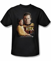 Star Trek The Original Series Captain Kirk Collage Adult T-Shirt, NEW UN... - £12.16 GBP