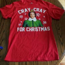 New ELF Cray Cray For Christmas Unisex Vintage Red Size Small T-Shirt - £15.59 GBP
