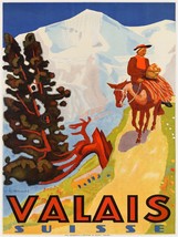 12807.Decoration Poster.Home wall.Room interior design.Valais Swiss travel ad - £13.63 GBP+