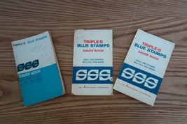 Three books of vintage 1970&#39;s filled triple S blue stamps - £7.97 GBP