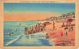 Norfolk Oc EAN View On Beach At Cottage LINE~1942 Pstmk Glasgow Virginia Postcard - £7.16 GBP