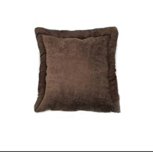Brown Velvet, Decorative  Pillow, Dark Brown, Pipping, Brown Collection, 18x18&quot; - £39.40 GBP