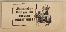 1954 Print Ad Smokey the Bear Remember Only You Can Prevent Forest Fires  - £8.47 GBP