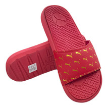 Nwt Puma Msrp $48.99 Pop Cat Bold 2 Women&#39;s Red Gold Slip On Slides Sandals 9 - £16.01 GBP