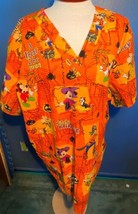 Scrub Top Disney Halloween Minnie Mouse Mickey Goofy Uniform Medical Vet Sz 2XL - £20.71 GBP