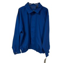 Barclay Club Mens Shirt Jacket Blue Convertable Collar Zip Smocked Hem L... - £34.27 GBP