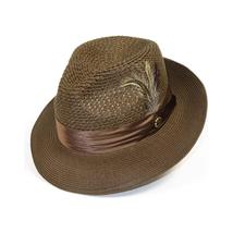 Men's Summer Spring Braid Straw style Hat by BRUNO CAPELO JULIAN JU918 Brown image 4