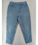 Vintage Lee Mom High Waist Classic Women's Blue Distressed Denim Jeans Size 16M - $14.24