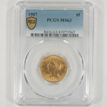1907 Gold Coronet Head Half Eagle Graded by PCGS as MS-63 - £791.56 GBP