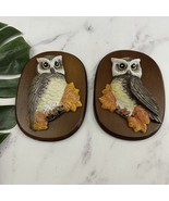 Vintage Ceramic Wood Mounted Owl Wall Art Brown Birds 70s Cottage Taiwan... - $677.21 MXN