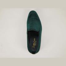 Mens Santino Luciano Shoes Soft Velvet Slip on Loafer Formal C351 Emerald Green image 6
