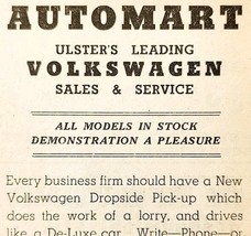 1954 Automart Volkswagen Dealer Portadown Advertisement Automobilia E89G1 - €17,25 EUR