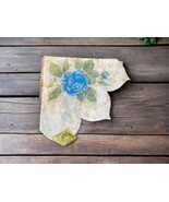 Paper Napkin Trademark Japan Blue Gold Scalloped Vtg Floral Paper Napkin... - $212.86 MXN