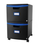 Storex 2-Drawer Mobile File Cabinet Black - 14.75 x 18.25 x 26 in. - $187.56