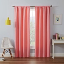 ECLIPSE Kendall Blackout Thermal Rod Pocket Single Panel Curtain Coral 42 x 63 - £11.98 GBP