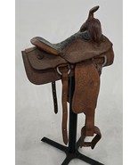 Used Beautiful Western Saddle Multitone Brown Leather Marked 44 Local Pi... - €161,48 EUR