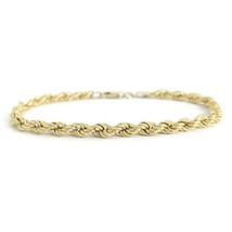Vintage 1970&#39;s Rope Chain Bracelet 9K Yellow Gold, 7.75 Inches, 4.1 mm, ... - £353.05 GBP