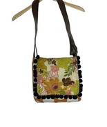 Oh My Bag Boulder Co Crossbody Floral Polka Dot Leather Pom Pom Fabric Boutique - £29.20 GBP