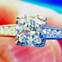 Earth mined Diamond 1Ct Deco Engagement Ring Antique Estate Platinum Solitaire - $10,690.15 CAD