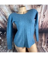 Max Studio Womens Size Medium Aqua Blue 2 Ply Cashmere Hi Lo Sweater Top - £29.80 GBP