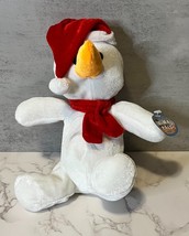 Snowman Carrot Nose Plush Christmas Animal Pals by Kuddle Me Toys NWT 8&quot; - $5.94