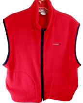 Ragwear Vest Red Full Zip Size Large 100% Polyester USA Made Phoenix Vegan - £19.37 GBP